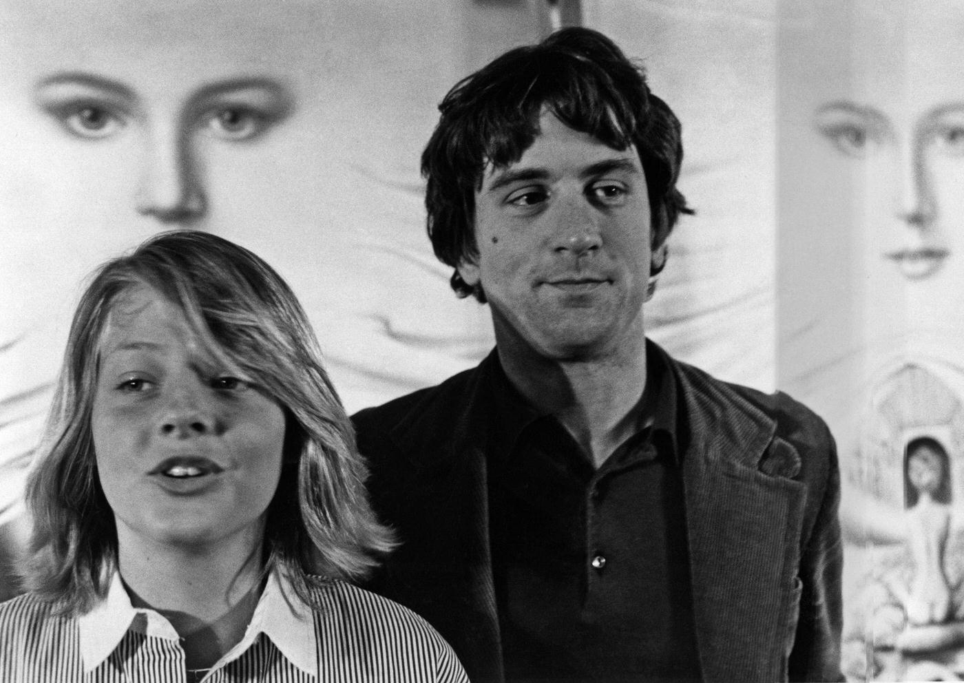 #32 Jodie Foster and Robert De Niro answering questions at Cannes International Film Festival, 1976.