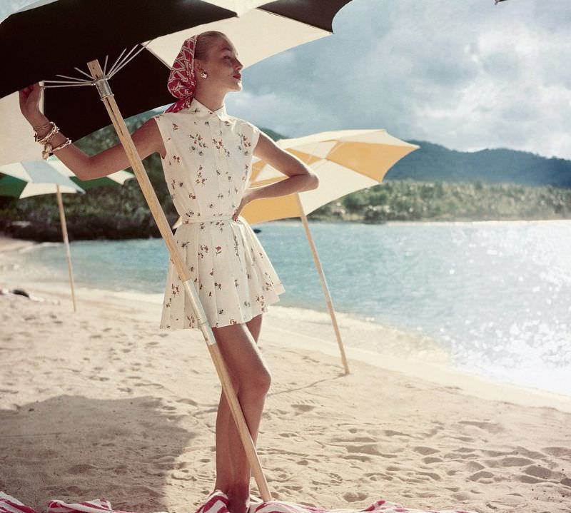 #36 Liz Pringle in pleated shorts and shirt, June 1954