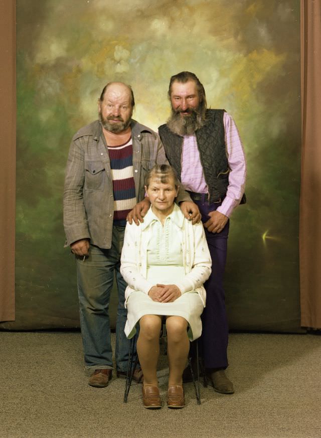 #34 A family portrait of two men and one woman, 1979