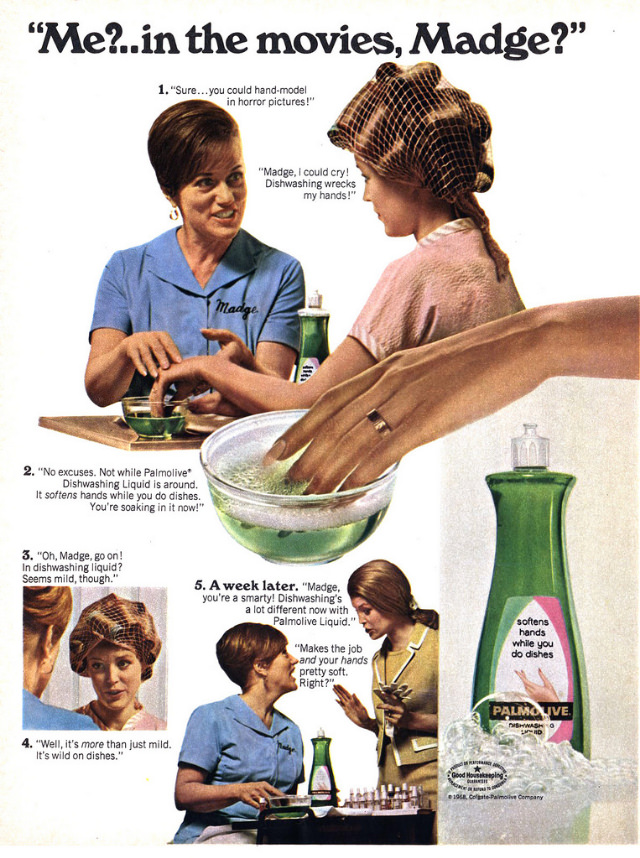 Vintage Palmolive Ads with the Legendary Madge that Sparked Laughter and Cleaned Up Hearts! Vintage