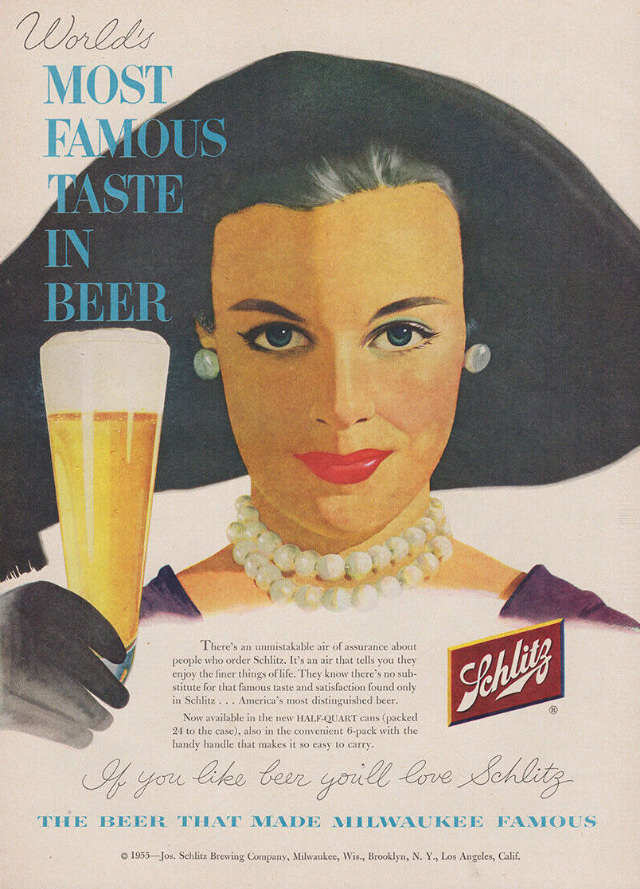 Interesting Story and Vintage Ads of Schlitz Beer from the 1950s and 1960s Vintage Ads