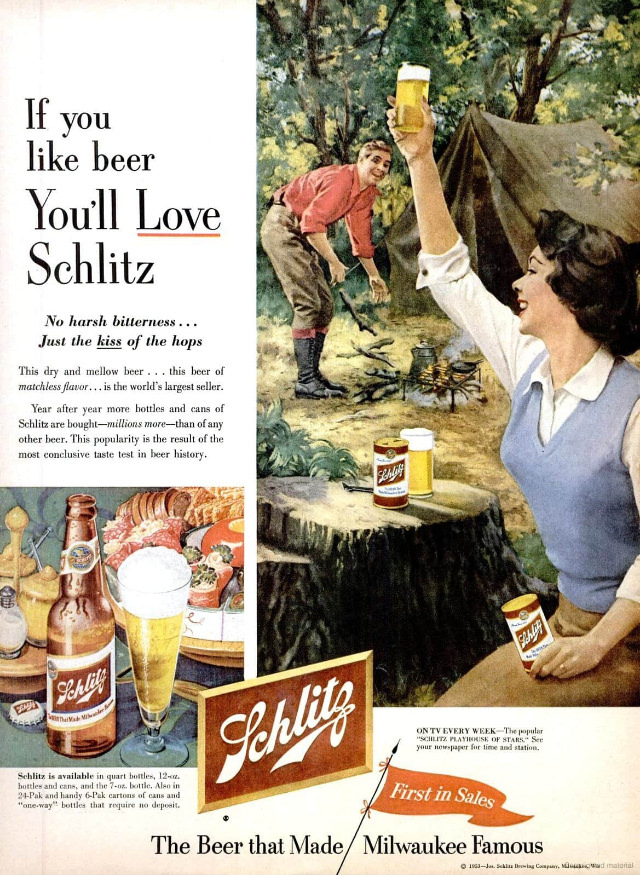 Interesting Story and Vintage Ads of Schlitz Beer from the 1950s and 1960s Vintage Ads