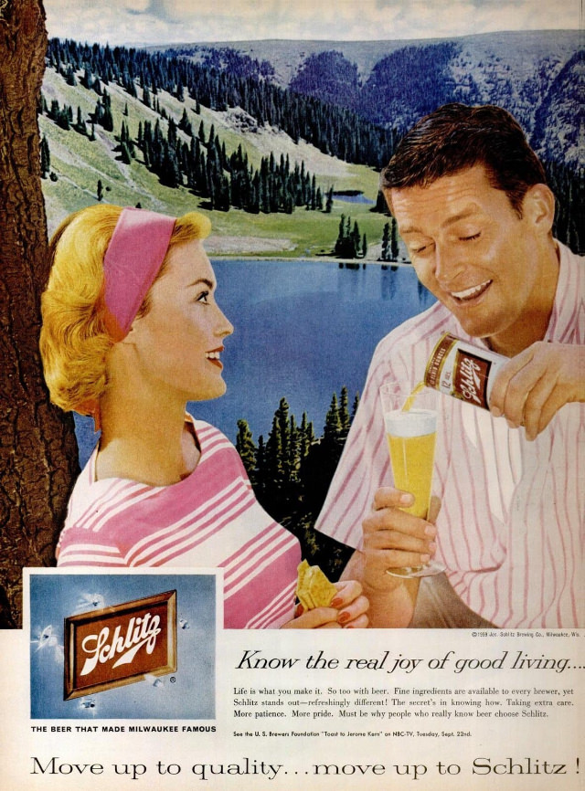 Interesting Story and Vintage Ads of Schlitz Beer from the 1950s and 1960s Vintage Ads