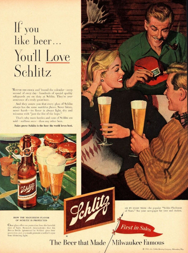Interesting Story and Vintage Ads of Schlitz Beer from the 1950s and 1960s Vintage Ads