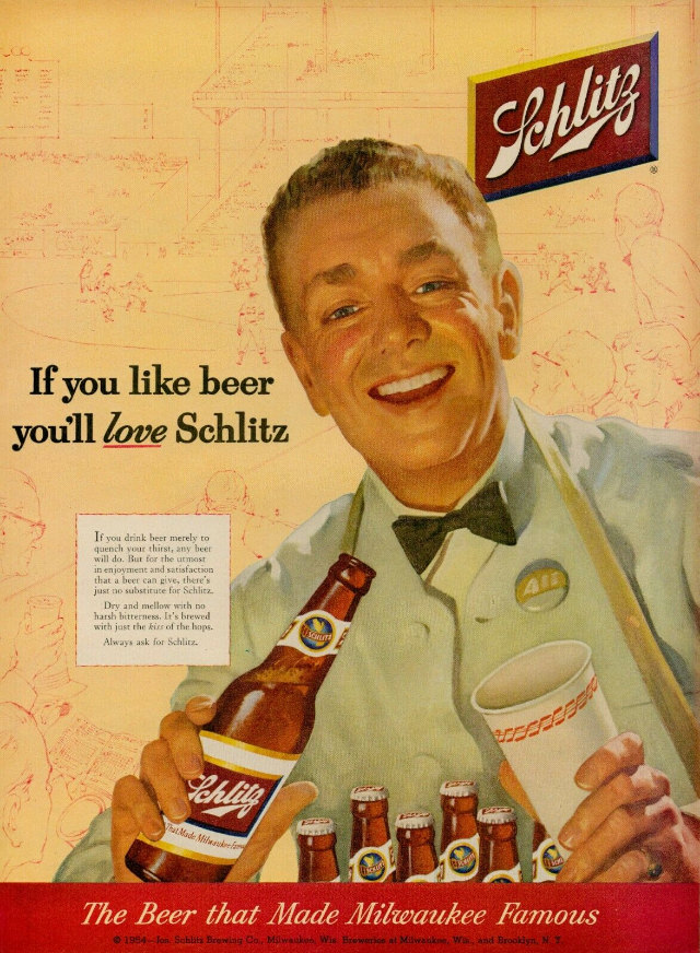 Interesting Story and Vintage Ads of Schlitz Beer from the 1950s and 1960s Vintage Ads