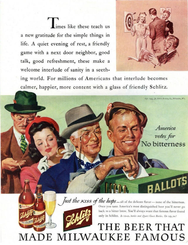 Interesting Story and Vintage Ads of Schlitz Beer from the 1950s and 1960s Vintage Ads