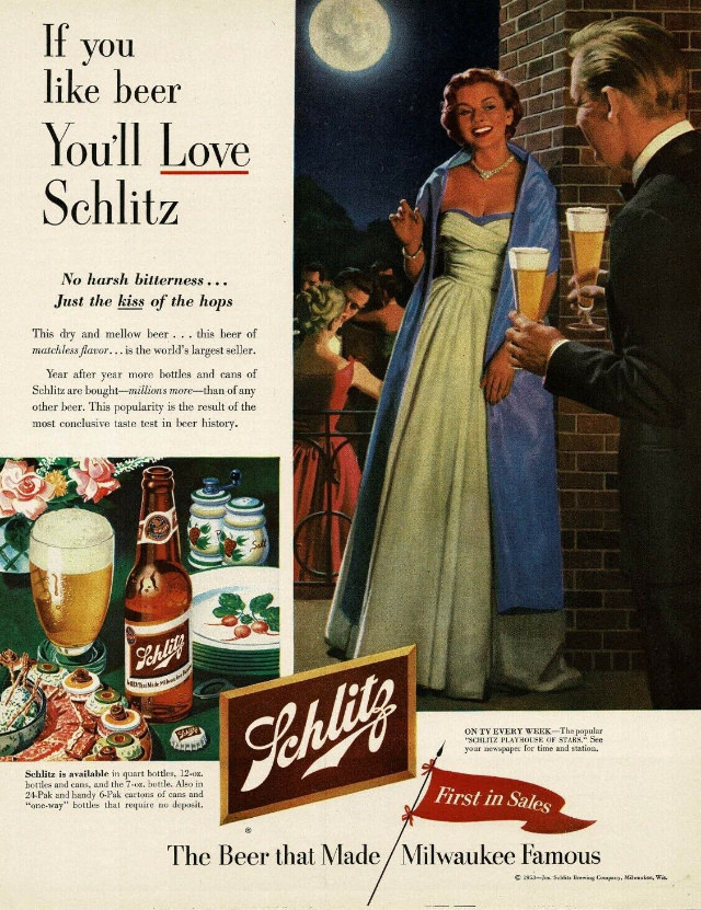 Interesting Story and Vintage Ads of Schlitz Beer from the 1950s and 1960s Vintage Ads