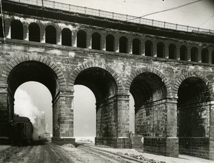 #80 Pier of the Eads Bridge on the shore side of the Mississippi River, 1920s
