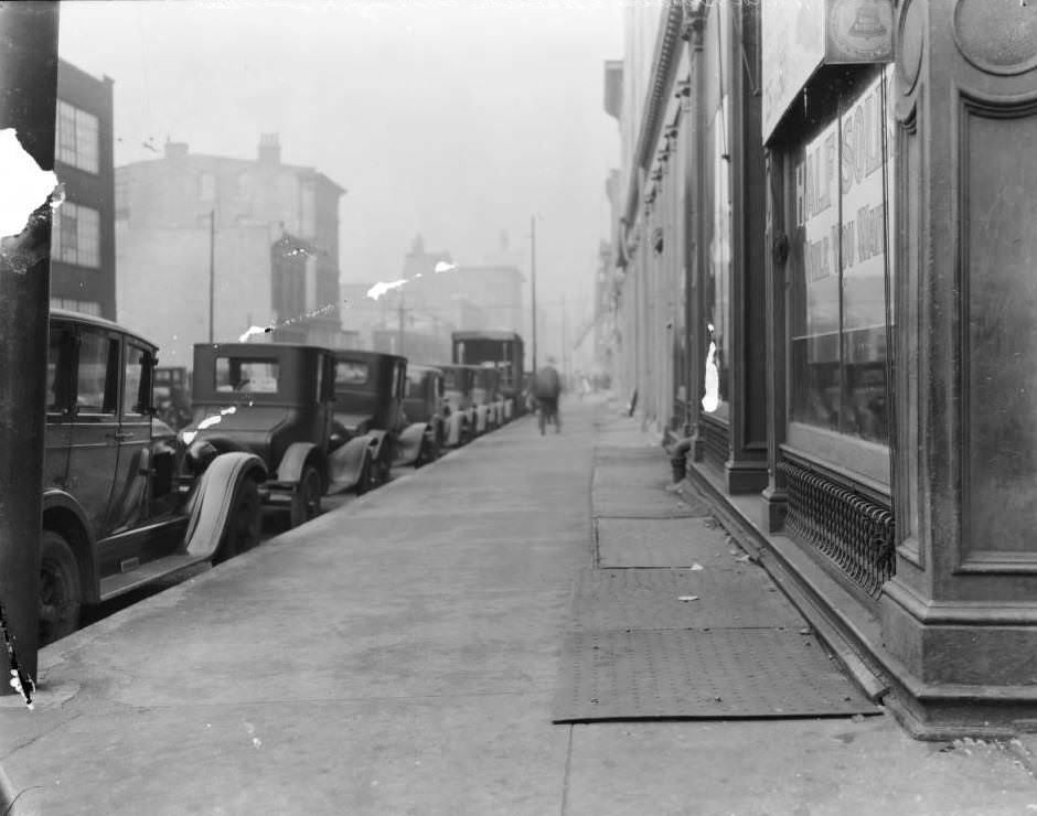#168 View of Central Shoe Repair and South Broadway in St. Louis in 1925