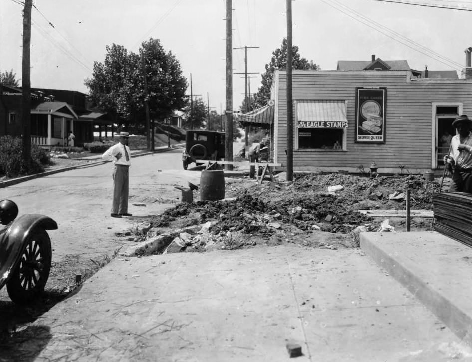 #49 Street and sewer work in progress at Euclid and Rosalie in St. Louis in 1925