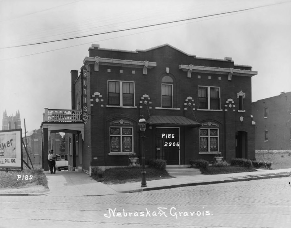 #53 View of the Kutis Funeral Parlor building located at 2906 Gravois, 1925