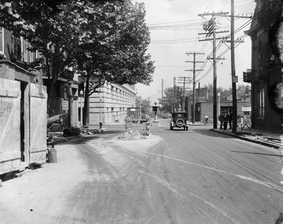 #196 View east from the 800 block of Arsenal St., 1927