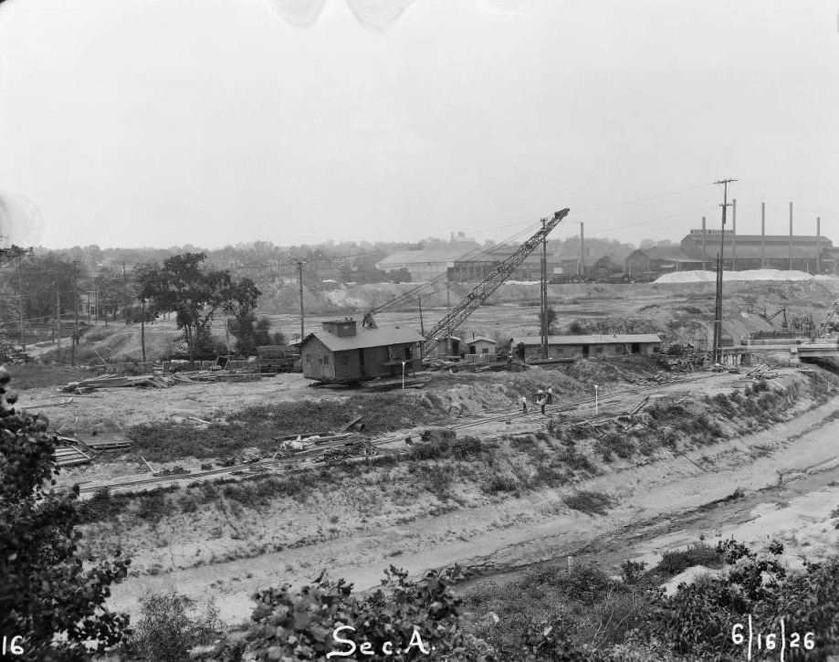 #207 Construction of the canal basin for the River Des Peres in what is currently Ellendale, St. Louis, Missouri, 1926