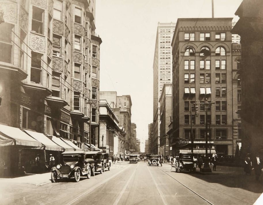 #119 Locust Street in downtown St. Louis looking east from its intersection with 9th Street.
