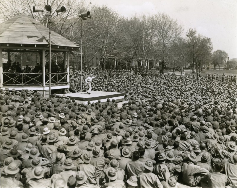 #29 Soldiers being entertained at Jefferson Barracks on April 16th, 1942.