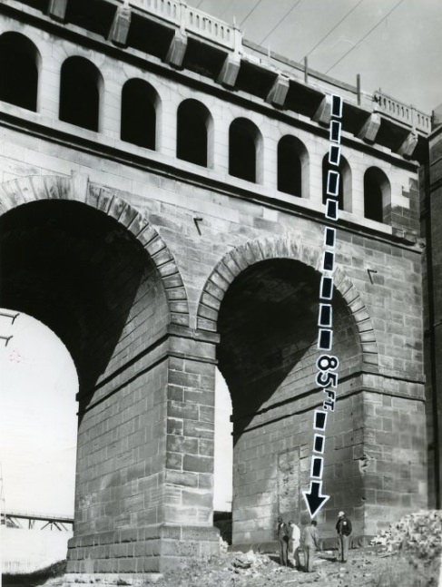 #113 Site of car Plunge On Eads Bridge, 1953