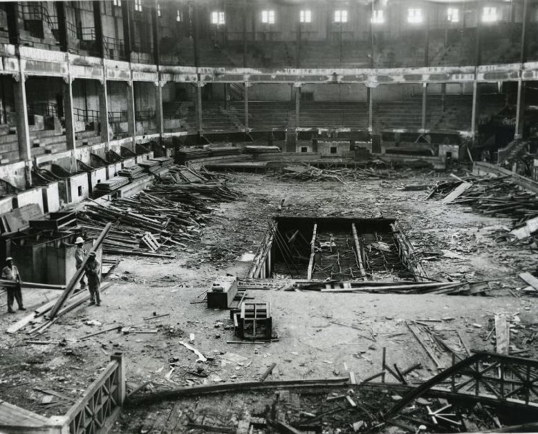 #130 Demolition of the historic Coliseum at Washington and Jefferson avenues, 1953