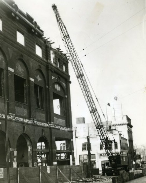 #131 Crane Outside Coliseum Demolition, 1953