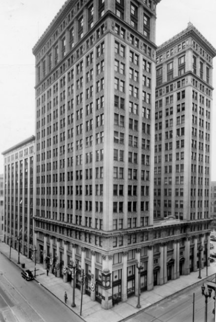 #16 Boatmen’s Bank building on Broadway between Locust and Olive streets will be controlled by Superior Construction Company upon completion of a stock transfer now under way, 1950