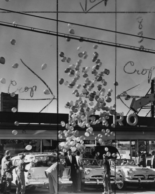 #164 A mass of balloons being released over St. Louis, 1956