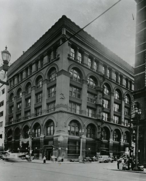 #7 First National Bank’s building at Broard and Locust street looked before remodeling began, 1956