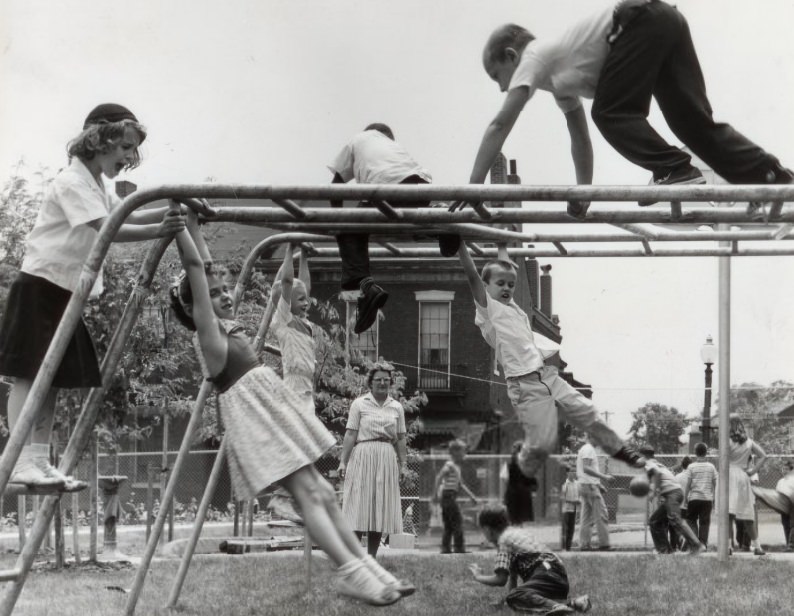 #186 Catholic Women’s League Day Care Nursery 1515 N. Market: Playground: New “Climber” Creates Clamor, 1959