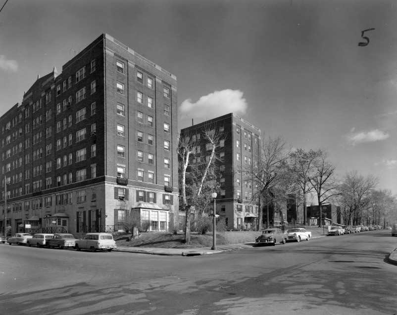 #8 Winston Churchill Apartments – Looking northeast on Cabanne Ave, 1950