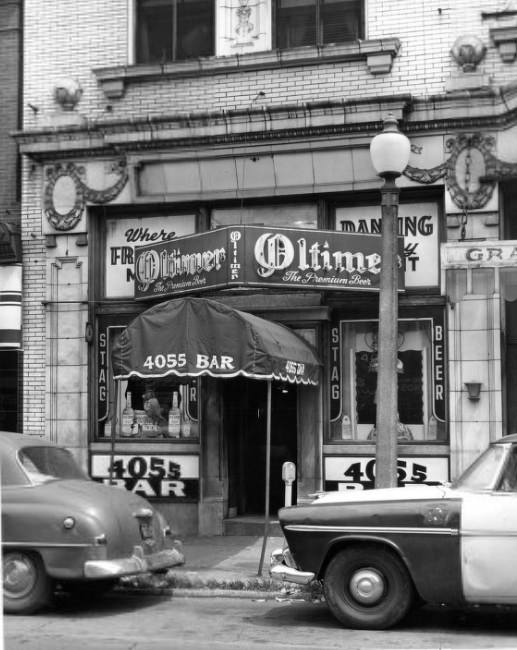 #74 The entrance of a bar located at 4055 Olive Street St. Louis, 1958