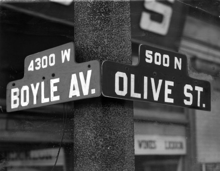 #52 Boyle Avenue and Olive Street, 1959