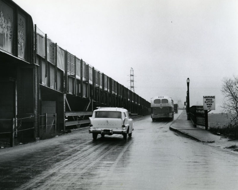 #100 Eads Bridge-Warning Slippery When Wet, 1960