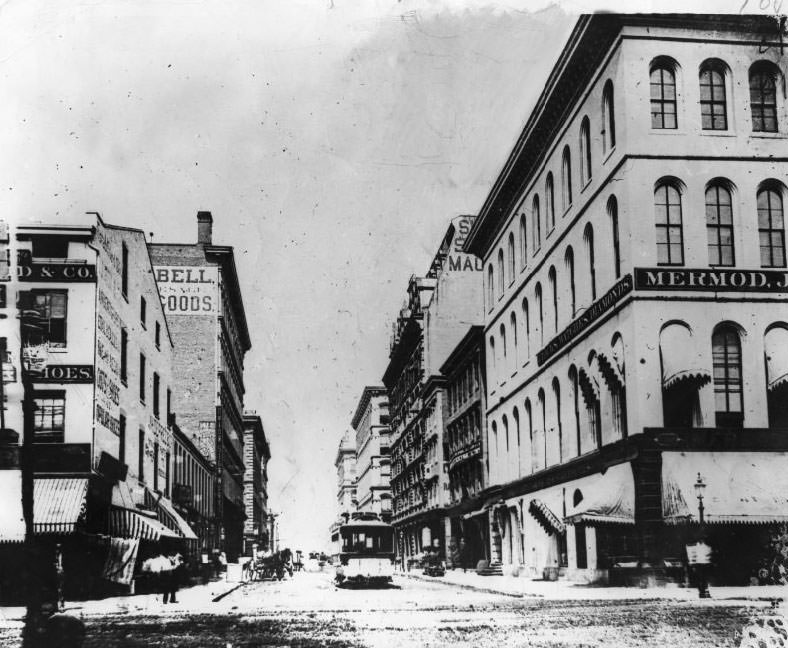 #204 Fourth an Locust, looking west on Locust, 1960