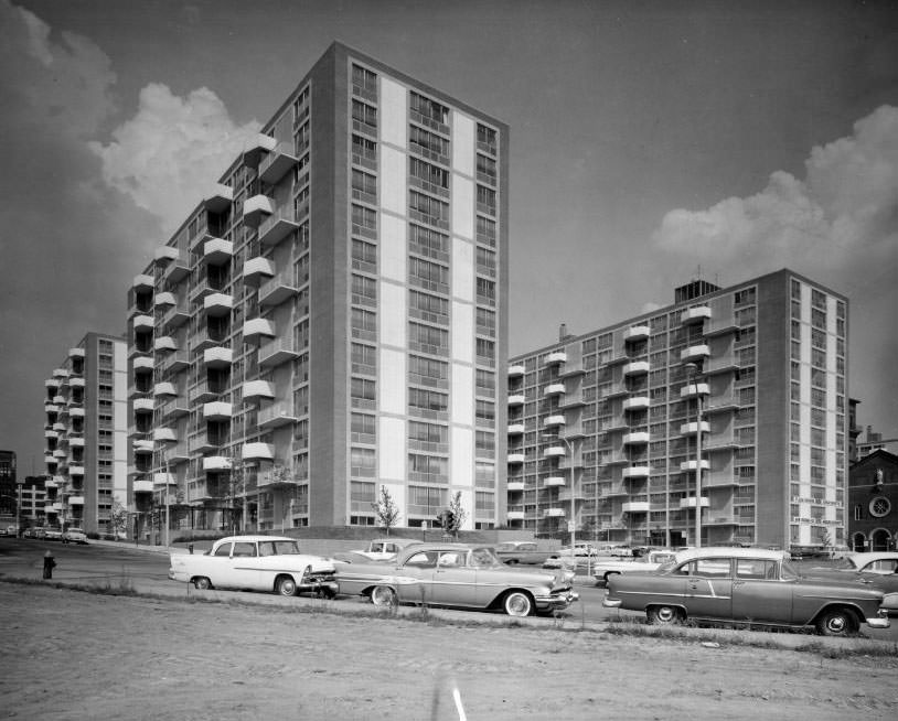 #41 Plaza Apartments – Exterior street view, 1960