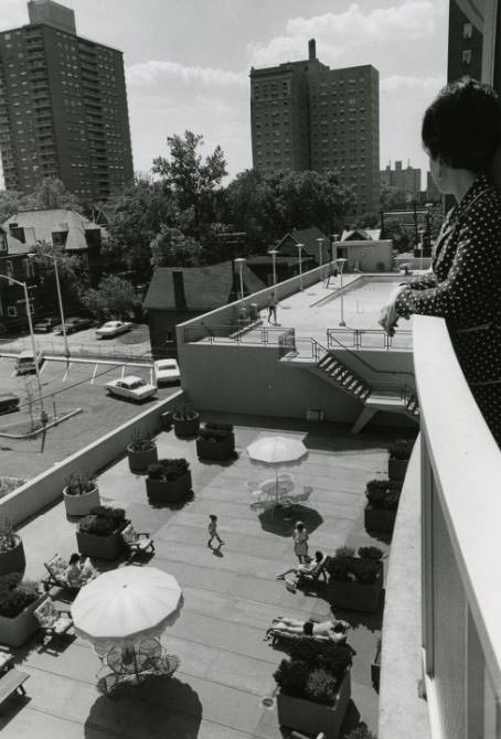 #61 Town House Apartments on 2nd and 3rd roof levels, 1960
