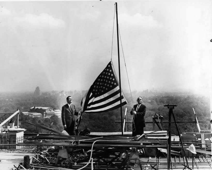 #65 Dorchester Apartments Flag Raise Ceremony, 1960