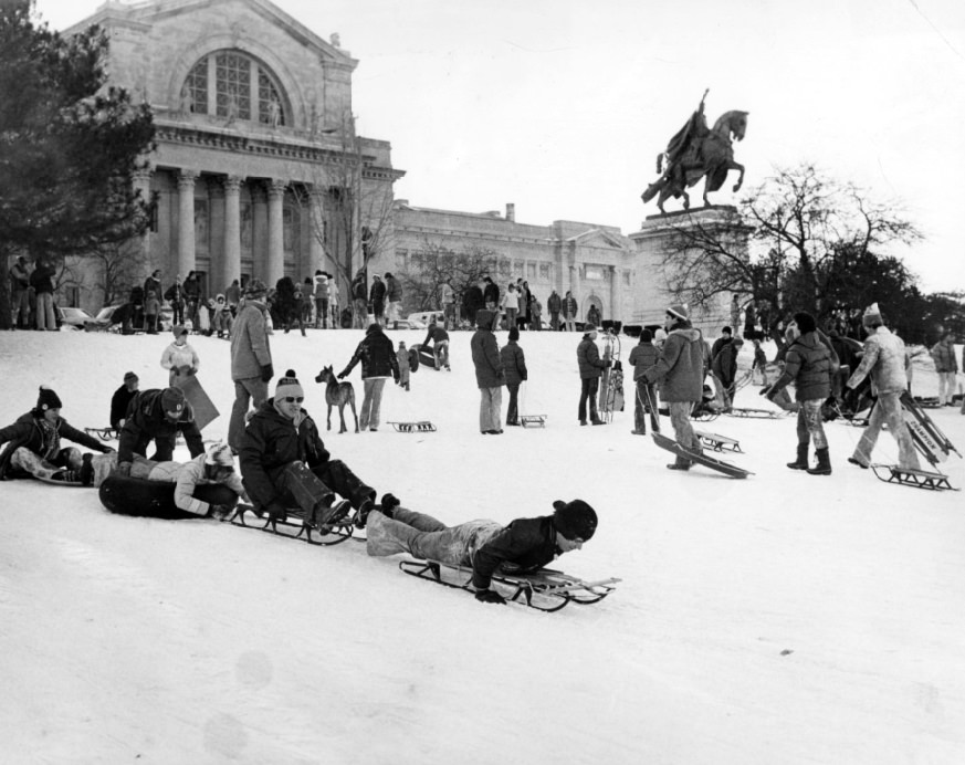#5 Sledding at Art Hill, 1978