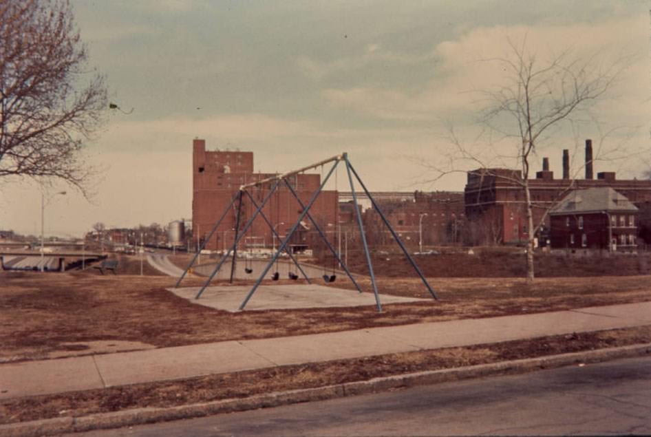 #100 Anheuser-Busch Brewery from Cherokee Playground, 1977
