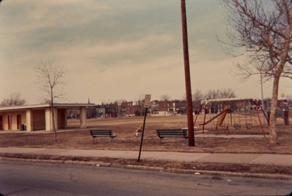 #107 Cherokee Playground from Corner of Utah St. & DeMenil Pl, 1977