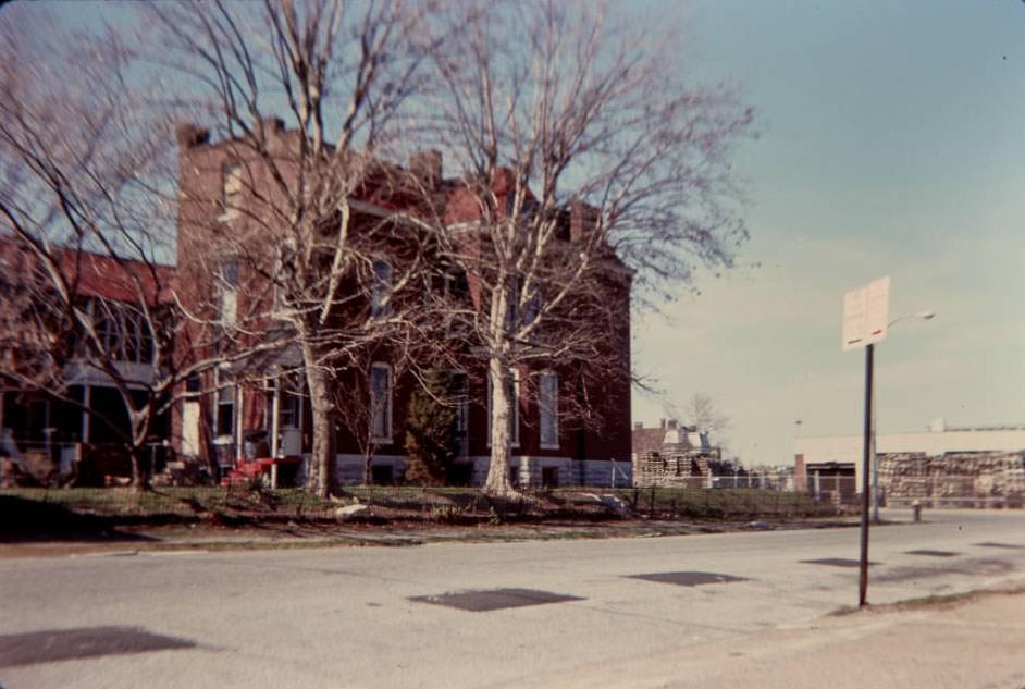 #128 Salena & Victor Sts. Residence across from Falstaff (Lemp) Brewery, looking northwest, 1977