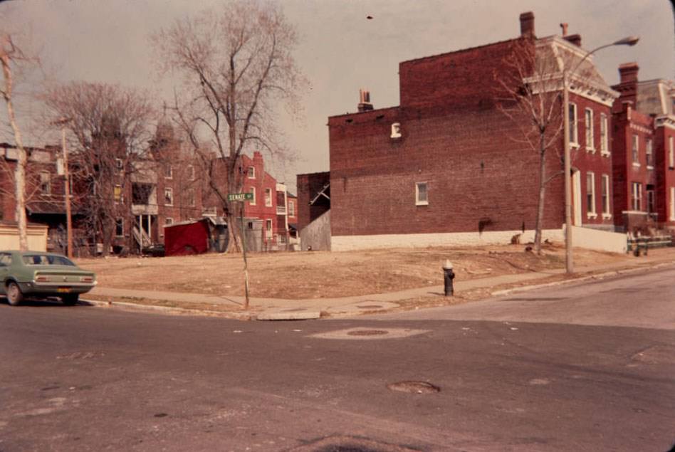 #129 Senate & Salena Sts. Vacant Lot, looking northeast, 1977