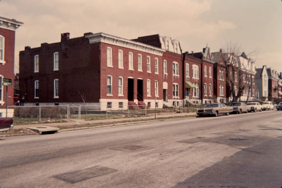 #51 Sidney St. Residences, looking north, 1977