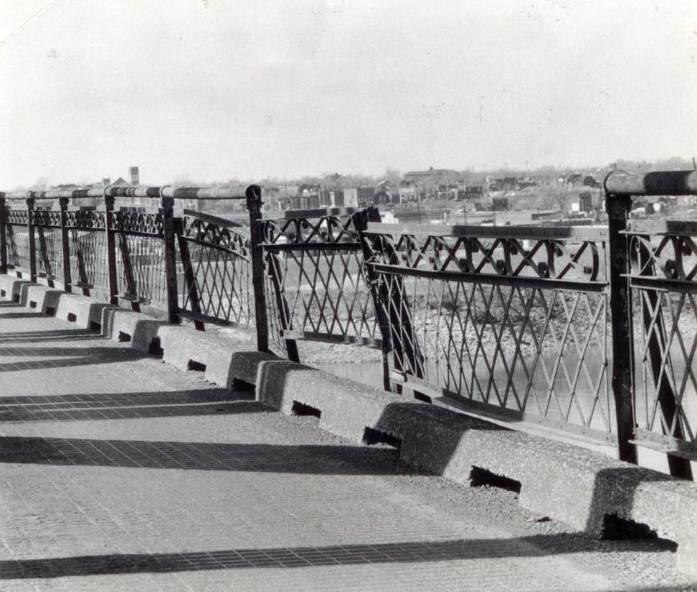 #72 Corrosion and Deterioration on the McKinley Bridge, 1977. Corrosion and deterioration are evident on older St. Louis bridges spanning the Mississippi River.