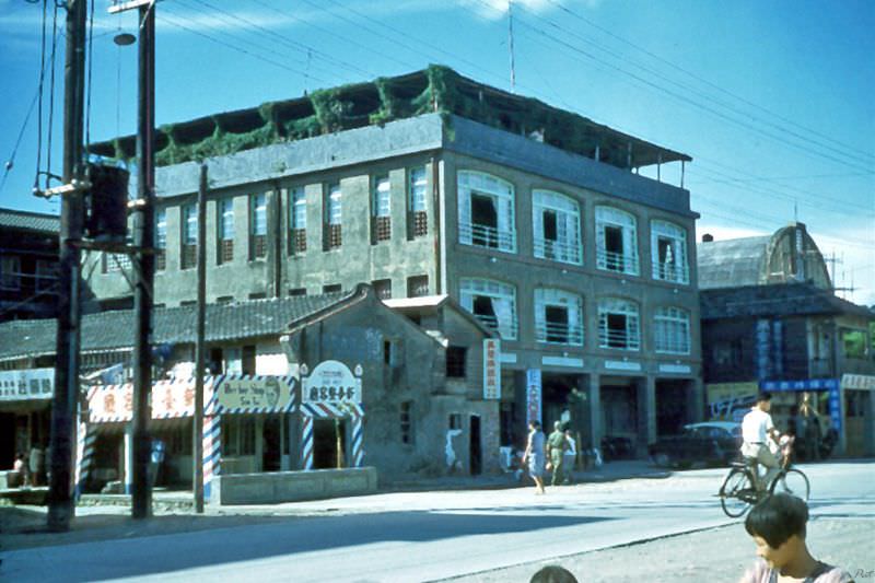 #22 The roof top of this building hosted the Officers’ Club, which was used by the US Navy and US Army MAAG troops stationed in the area, Kaohsiung, Taiwan, 1954
