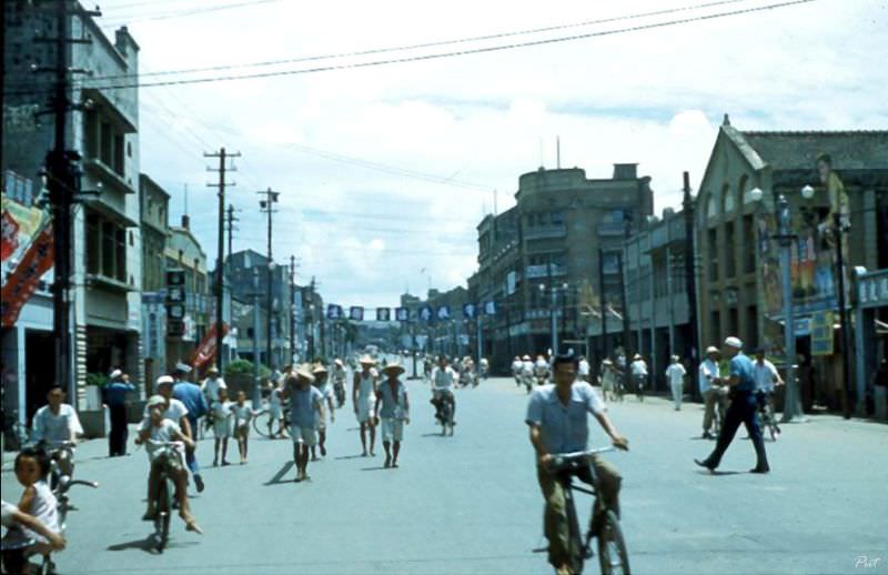 #25 Tainan main street, Taiwan, 1954