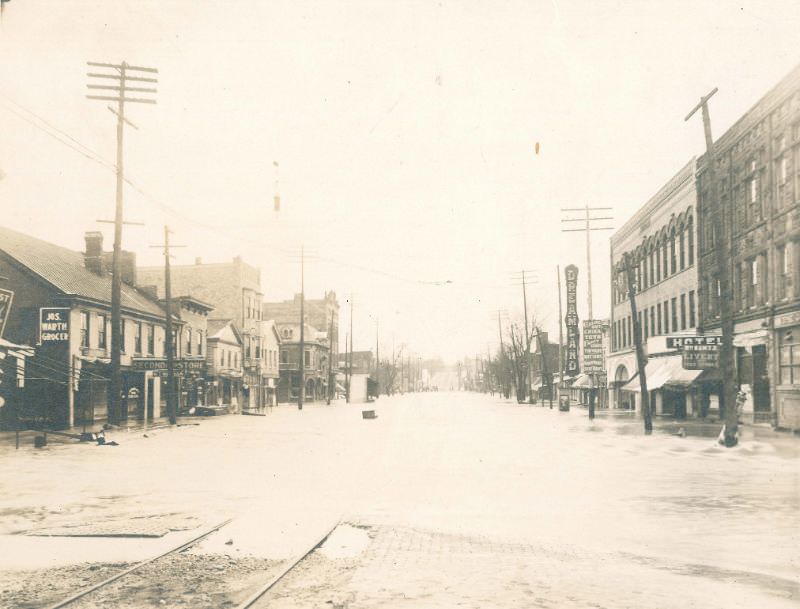 #27 Lincoln Way looking west from First Street West, Massillon, Ohio, 1913