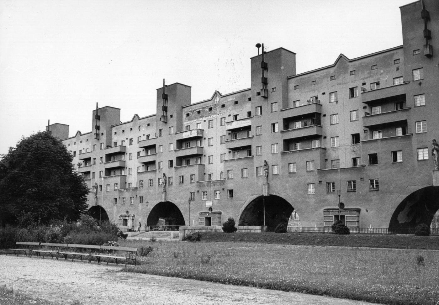#18 Workers’ flats at Heiligenstadt in Vienna, built by the socialist government in 1930, photographed in July 1954.