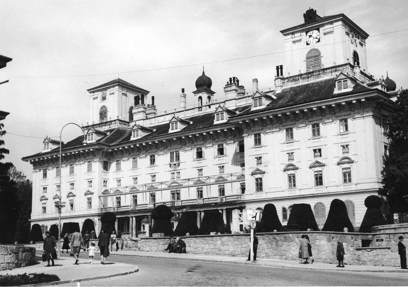 #31 View of the Esterhazy Palace, the principal seat of the Esterhazy family in Eisenstadt, Austria, where composer Franz Joseph Haydn worked as the Kapellmeister.