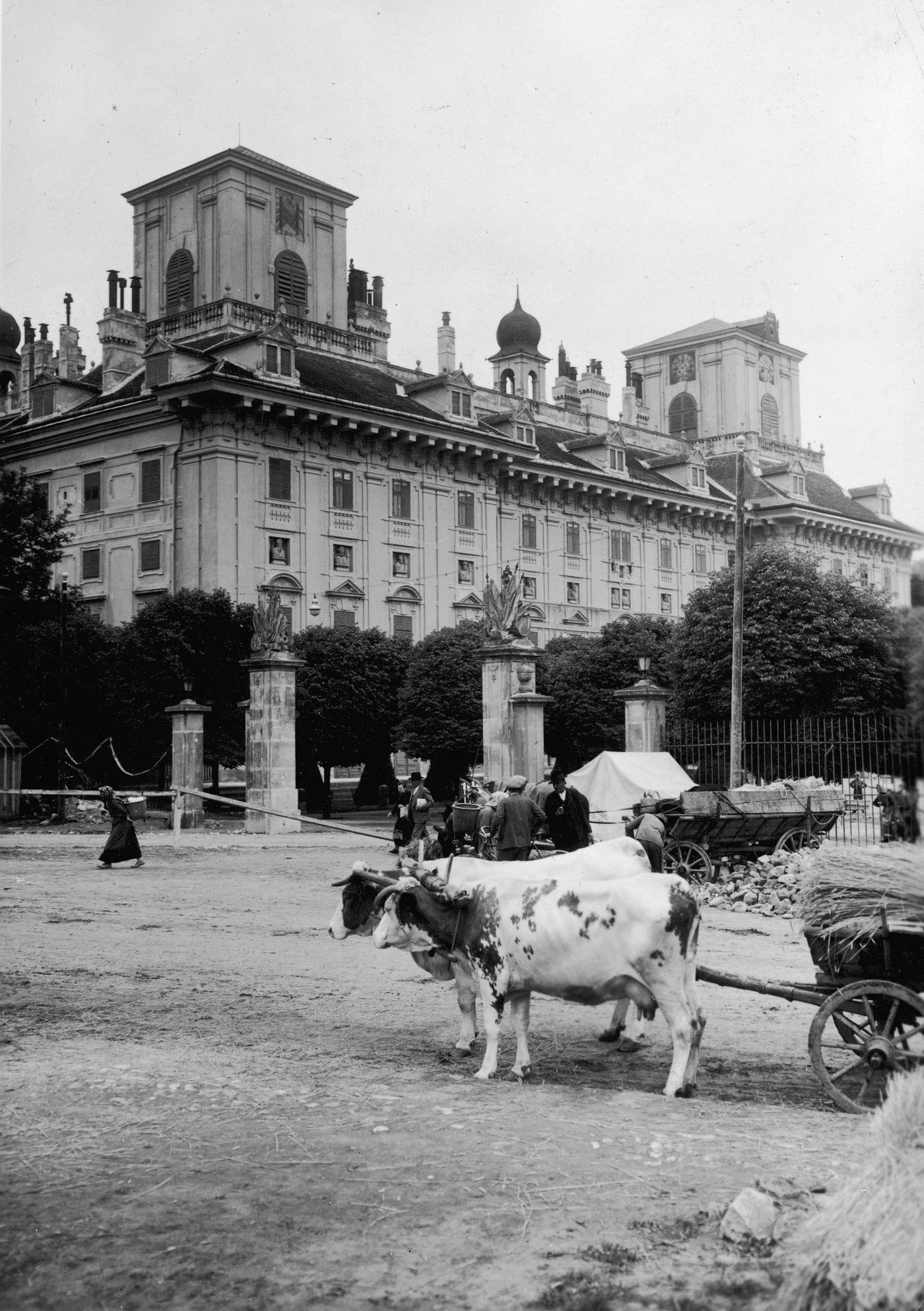 #33 View of the Esterhazy Palace, the principal seat of the Esterhazy family in Eisenstadt, Austria, where composer Franz Joseph Haydn worked as the Kapellmeister.