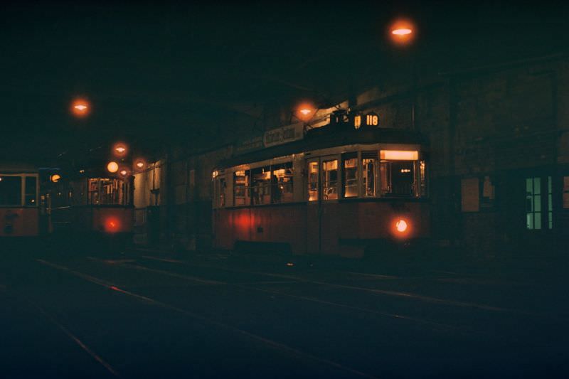#77 Erdberg station at night, 1960