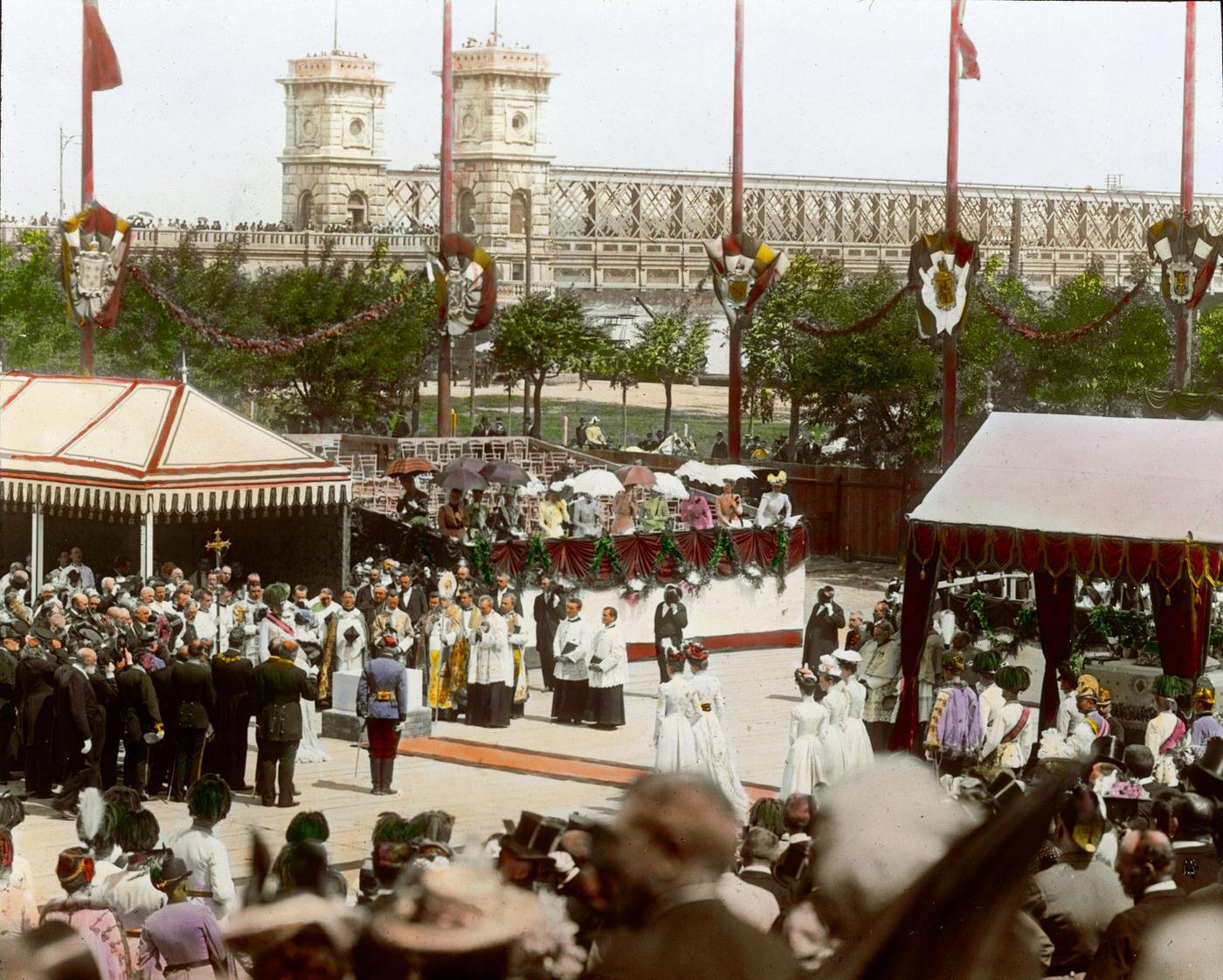 #3 Laying of the cornerstone of the Kaiser-Franz-Joseph-Jubilaums-Church (today Franz -von-Assisi-Church) at the Mexikoplatz in Vienna, 2nd district. June, 10th 1900.