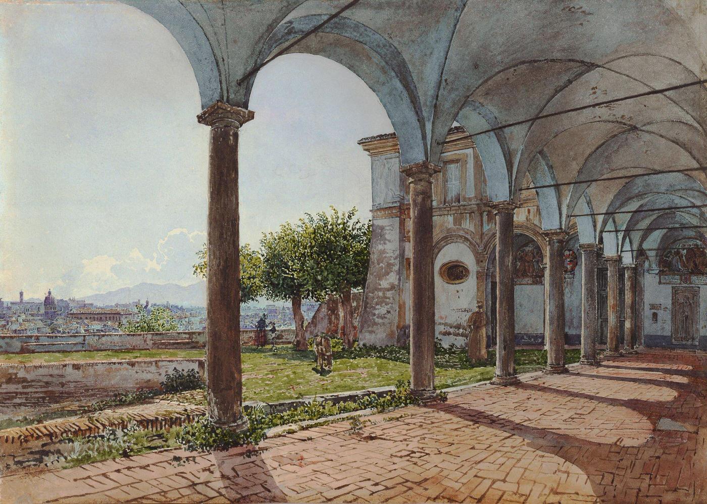 #86 View from Sant’Onofrio on Rome, 1835, by Rudolf von Alt. Found in the Leopold Museum, Vienna.